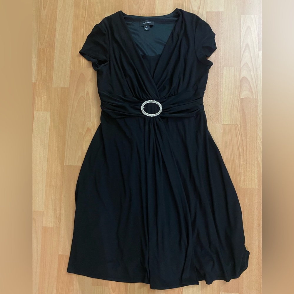 R&M Richard’s Women Black Gown with Crystal Ring Size 12